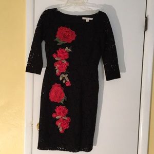 Black Lace and Roses dress Boston Proper.